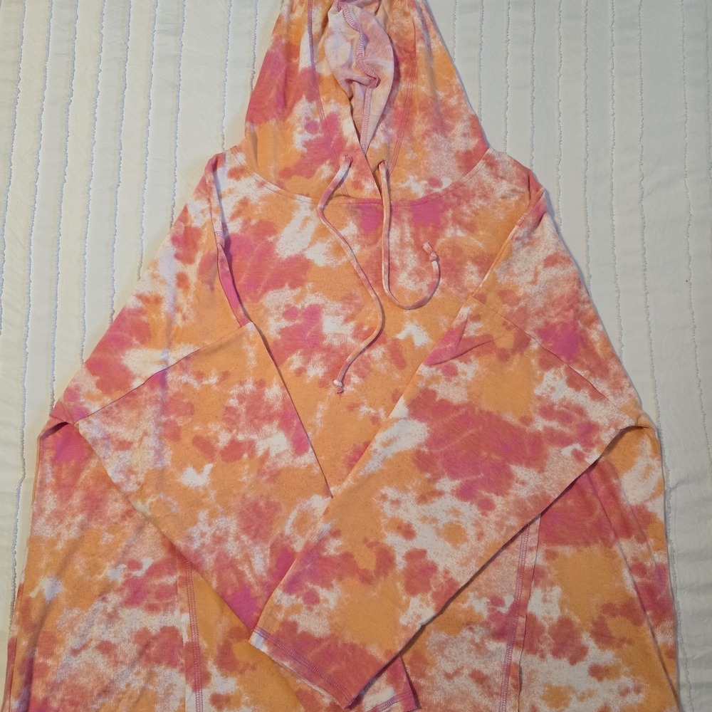 Freshman Tie-Dye Hoodie in Pink and Peach